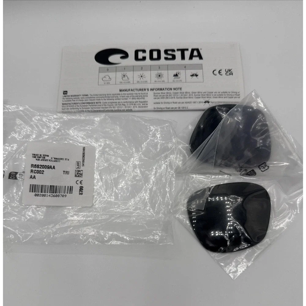 Costa Del Mar MAY 6S2009 RC002 Polarized Replacement Lenses Gray Authentic OEM